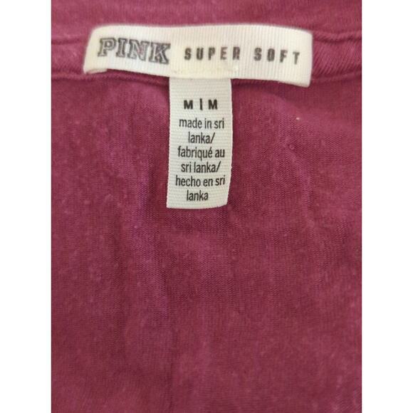 Pink Victoria’s Secret Lace up V-Neck Super Soft Modal Pullover Blouse Size M - Picture 10 of 11